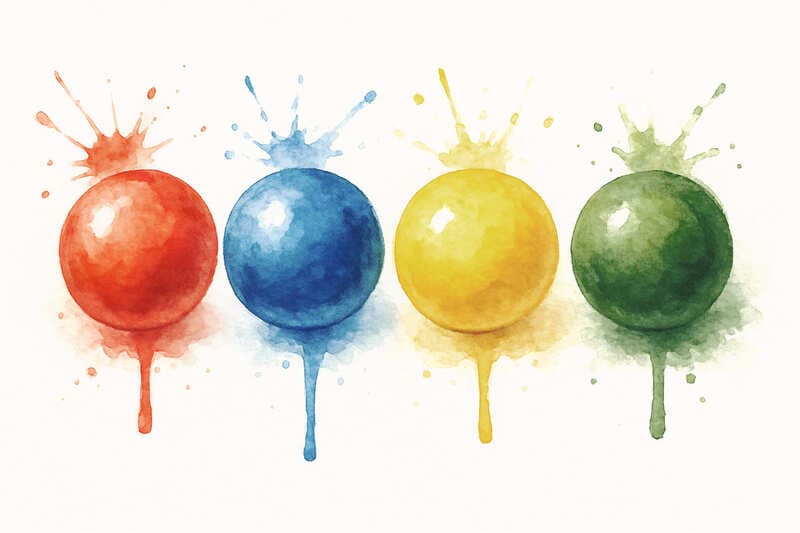 ペイント弾赤・青・黄色・緑